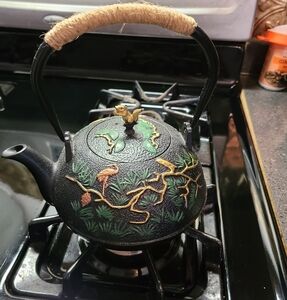 Black Cast Iron Japanese Tea Pot
